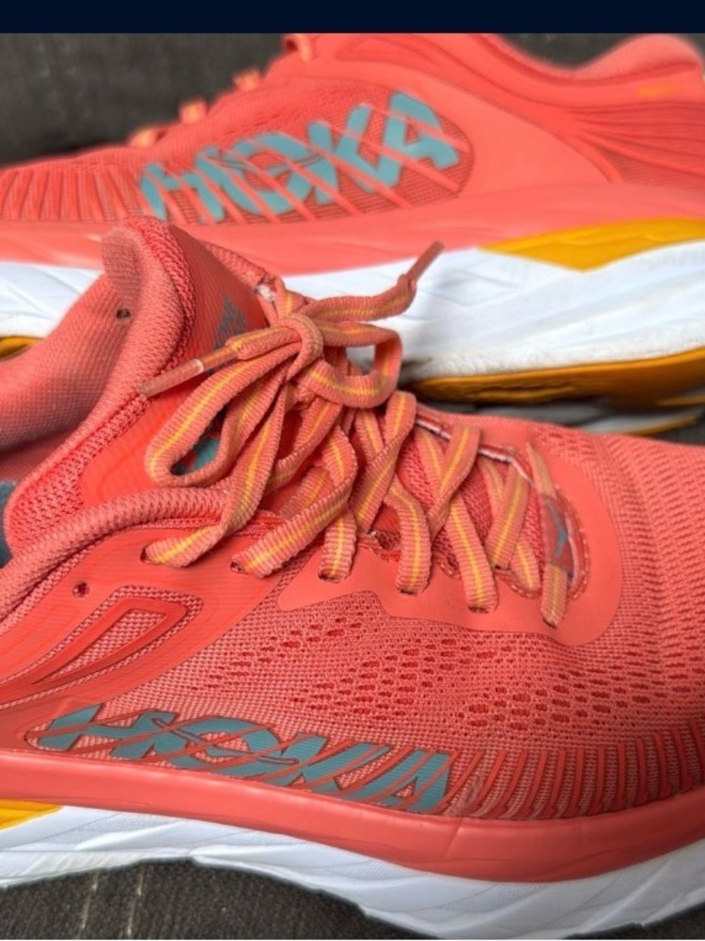 Hoka One One Women's Orange & Yellow Athletic Running Shoes